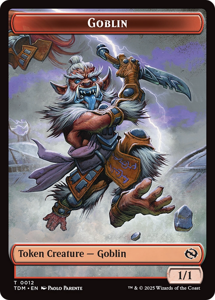 Goblin // Warrior Double-Sided Token [Tarkir: Dragonstorm Tokens] | Exor Games Summserside