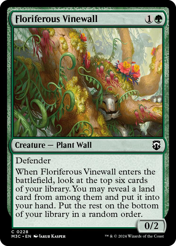 Floriferous Vinewall [Modern Horizons 3 Commander] | Exor Games Summserside