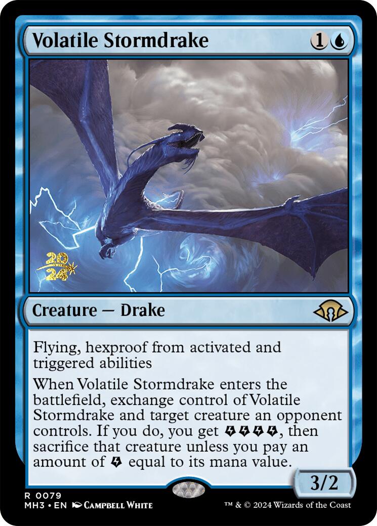 Volatile Stormdrake [Modern Horizons 3 Prerelease Promos] | Exor Games Summserside