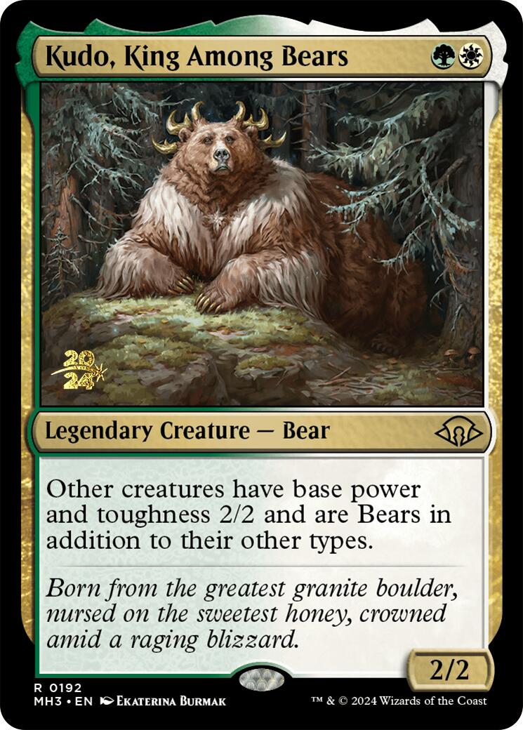 Kudo, King Among Bears [Modern Horizons 3 Prerelease Promos] | Exor Games Summserside