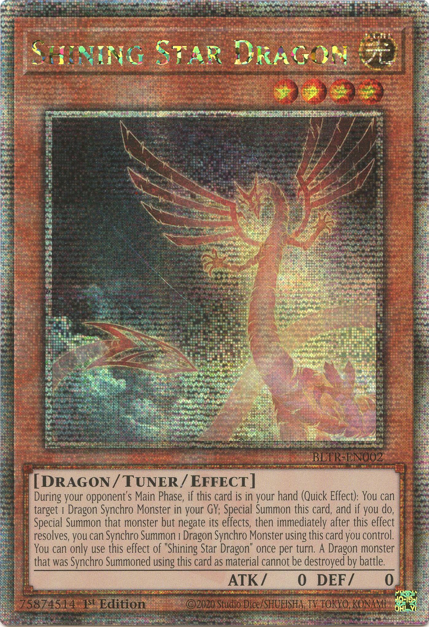 Shining Star Dragon (Quarter Century Secret Rare) [BLTR-EN002] Quarter Century Secret Rare | Exor Games Summserside