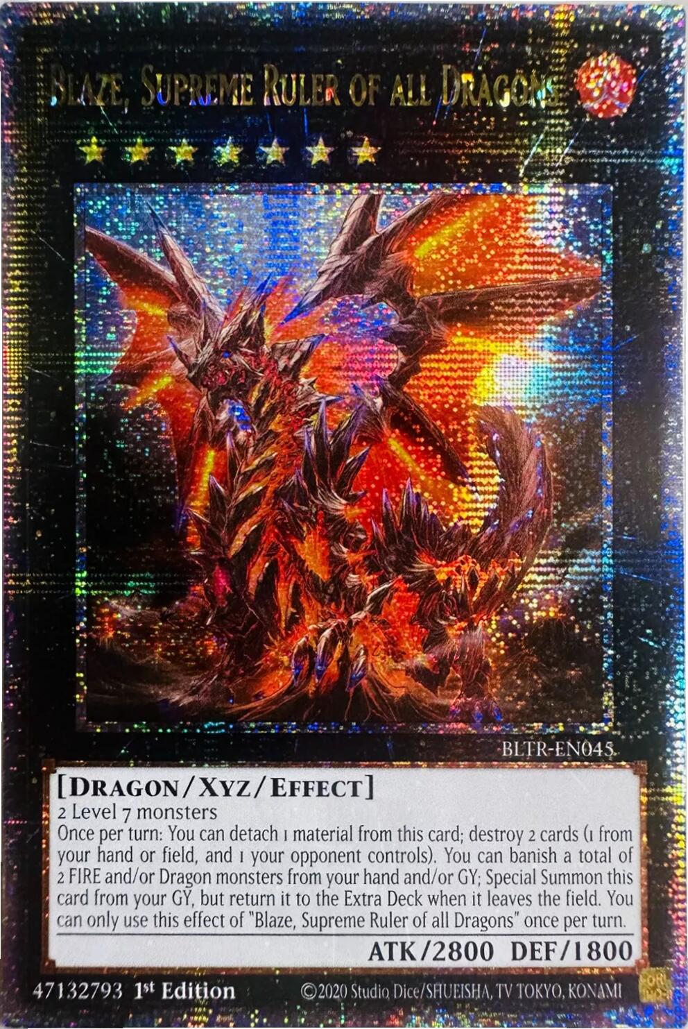 Blaze, Supreme Ruler of all Dragons (Quarter Century Secret Rare) [BLTR-EN045] Quarter Century Secret Rare | Exor Games Summserside