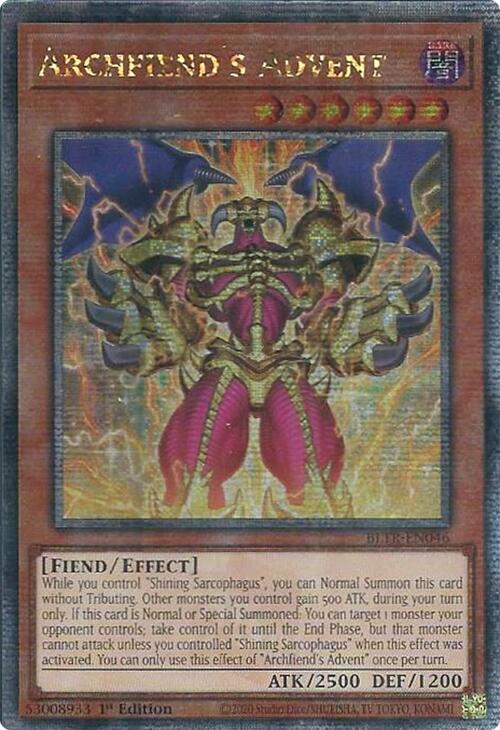 Archfiend's Advent (Quarter Century Secret Rare) [BLTR-EN046] Quarter Century Secret Rare | Exor Games Summserside