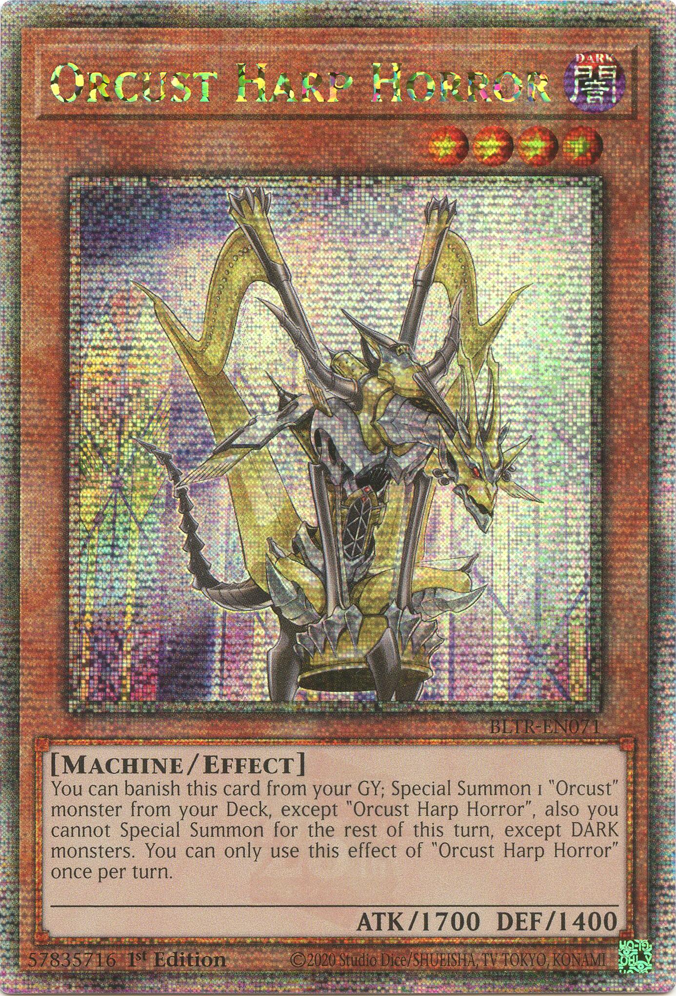 Orcust Harp Horror (Quarter Century Secret Rare) [BLTR-EN071] Quarter Century Secret Rare | Exor Games Summserside