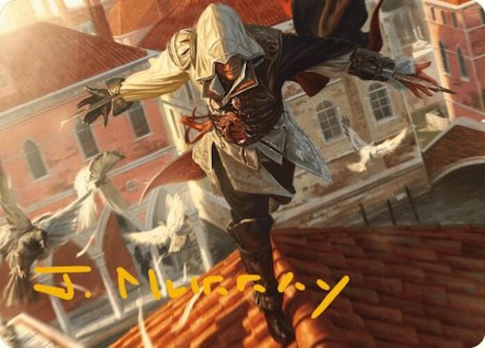 Ezio, Blade of Vengeance Art Card (Gold-Stamped Signature) [Assassin's Creed Art Series] | Exor Games Summserside