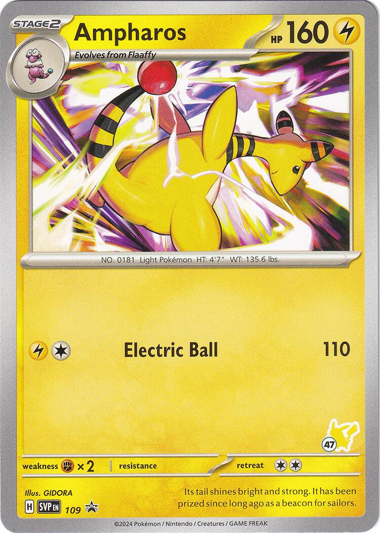 Ampharos (109) (Pikachu Stamp #47) [Battle Academy 2024] | Exor Games Summserside