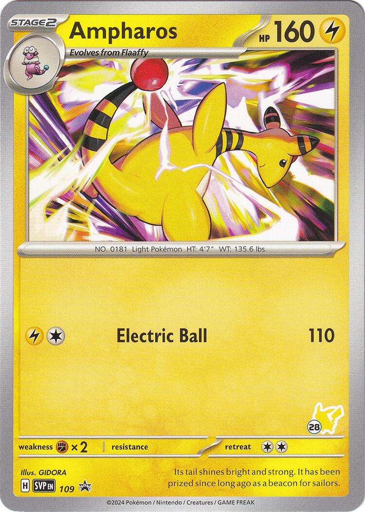 Ampharos (109) (Pikachu Stamp #28) [Battle Academy 2024] | Exor Games Summserside