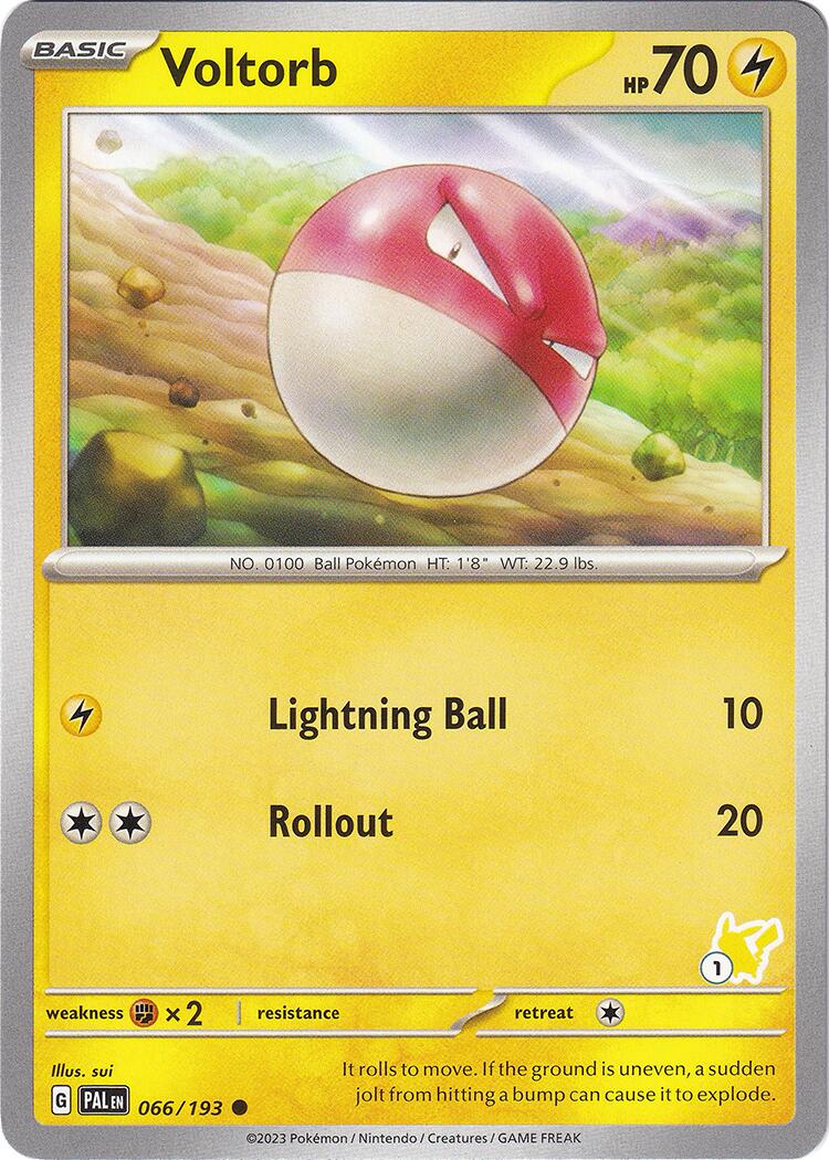 Voltorb (066/193) (Pikachu Stamp #1) [Battle Academy 2024] | Exor Games Summserside