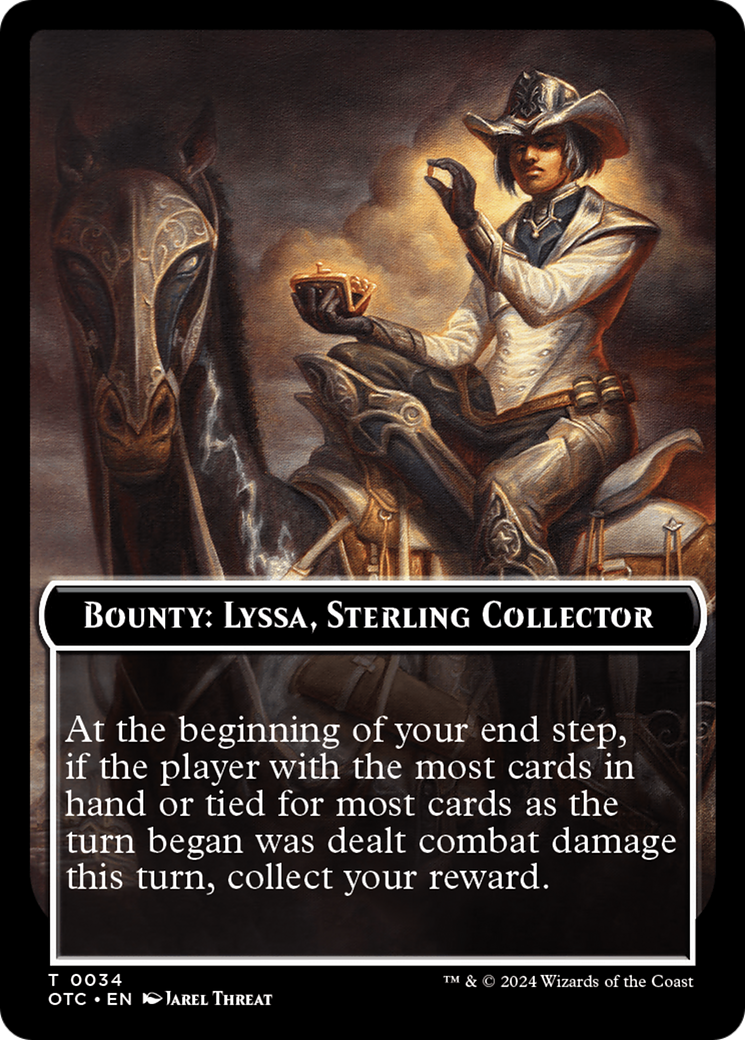 Bounty: Lyssa, Sterling Collector // Bounty Rules Double-Sided Token [Outlaws of Thunder Junction Commander Tokens] | Exor Games Summserside