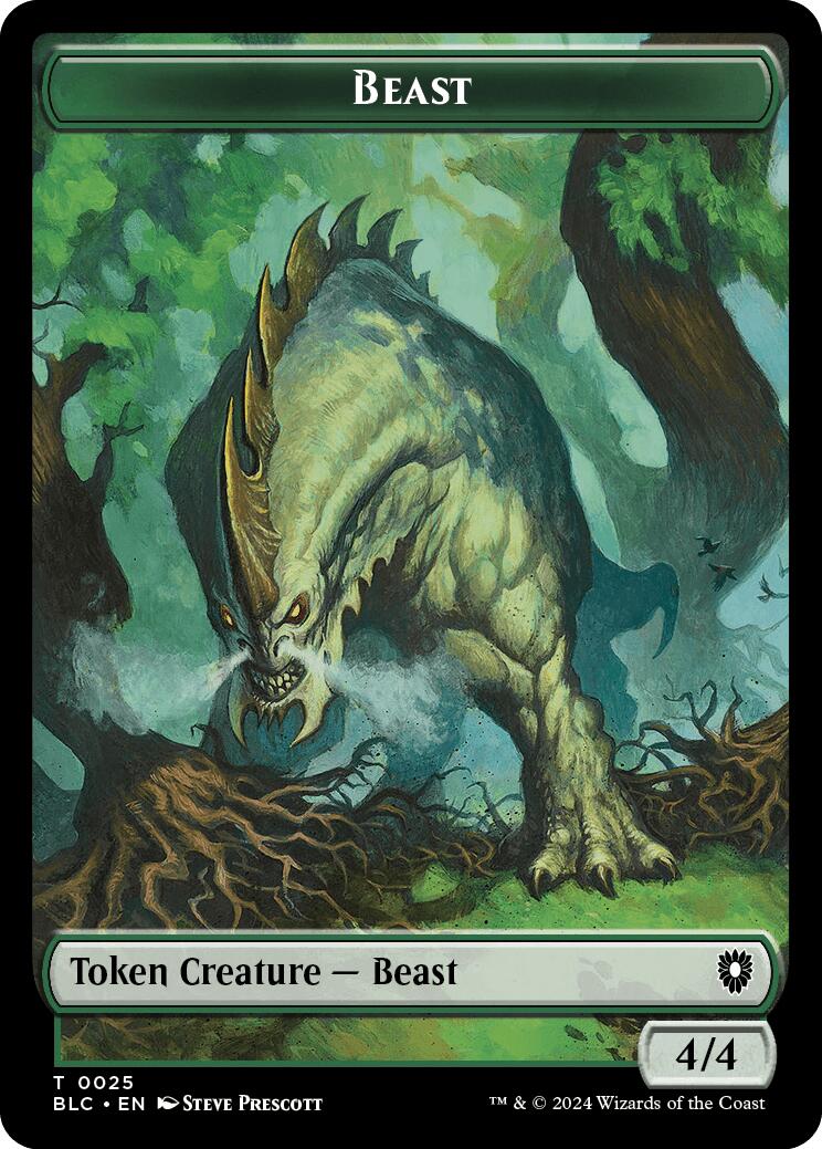 Cat // Beast (025) Double-Sided Token [Bloomburrow Commander Tokens] | Exor Games Summserside