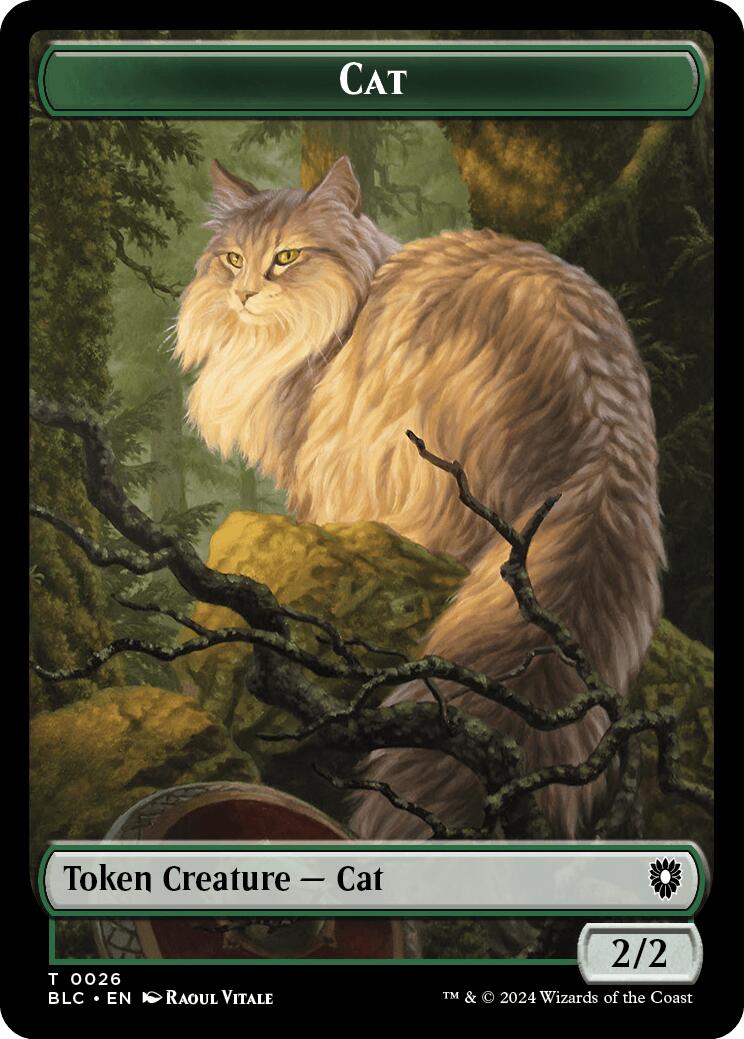 Cat // Beast (025) Double-Sided Token [Bloomburrow Commander Tokens] | Exor Games Summserside