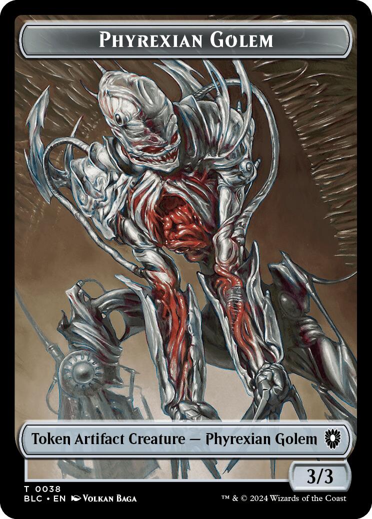 Phyrexian Golem // Faerie Double-Sided Token [Bloomburrow Commander Tokens] | Exor Games Summserside