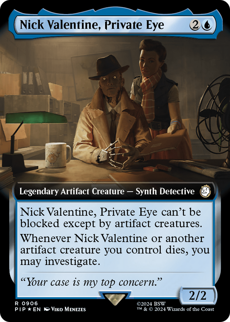 Nick Valentine, Private Eye (Extended Art) (Surge Foil) [Fallout] | Exor Games Summserside
