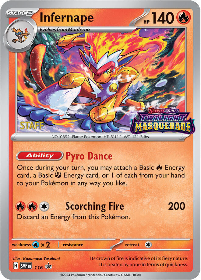 Infernape (116) (Staff) [Scarlet & Violet: Black Star Promos] | Exor Games Summserside