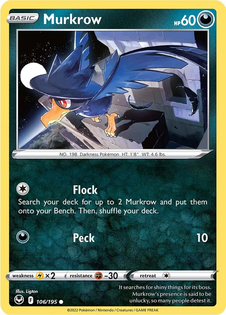 Murkrow (106/195) [Sword & Shield: Silver Tempest] | Exor Games Summserside