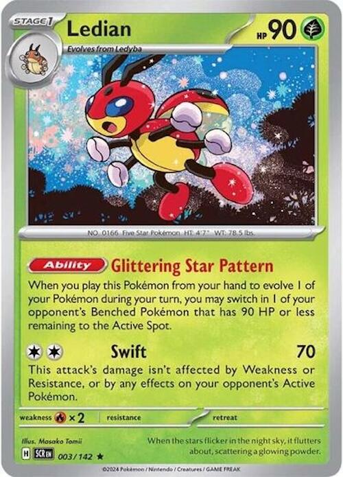 Ledian (003/142) (Theme Deck Exclusive) [Scarlet & Violet: Stellar Crown] | Exor Games Summserside