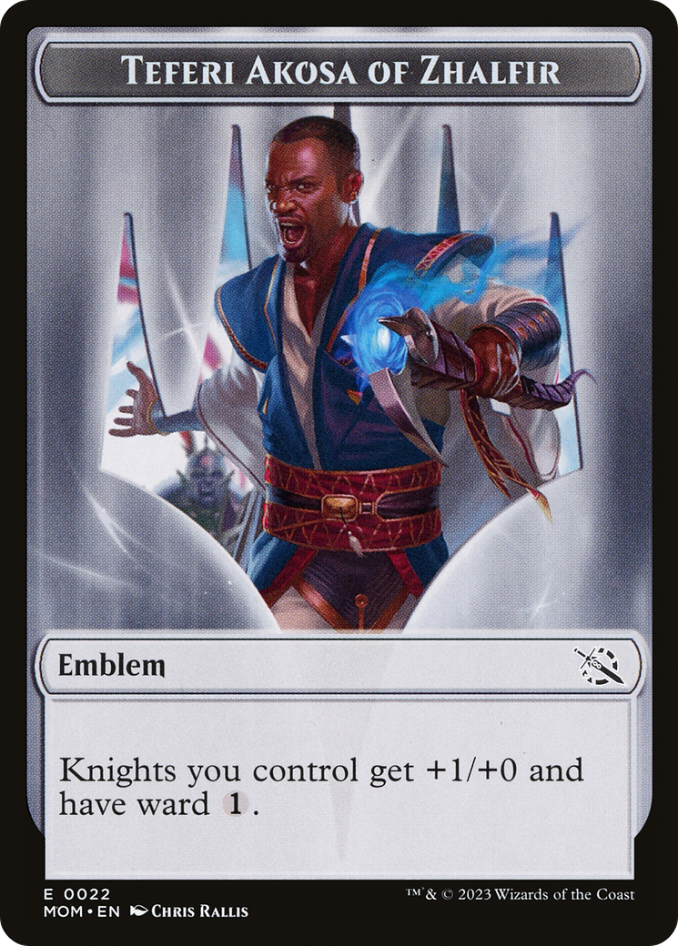 Treasure (20) // Teferi Akosa of Zhalfir Emblem Double-Sided Token [March of the Machine Tokens] | Exor Games Summserside