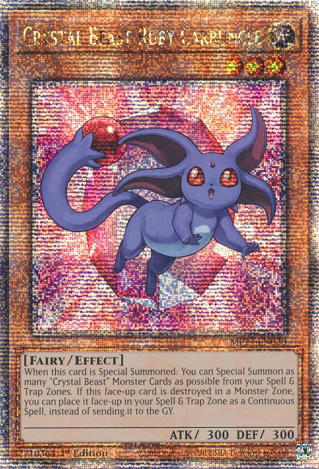 Crystal Beast Ruby Carbuncle [MP24-EN020] Quarter Century Secret Rare | Exor Games Summserside