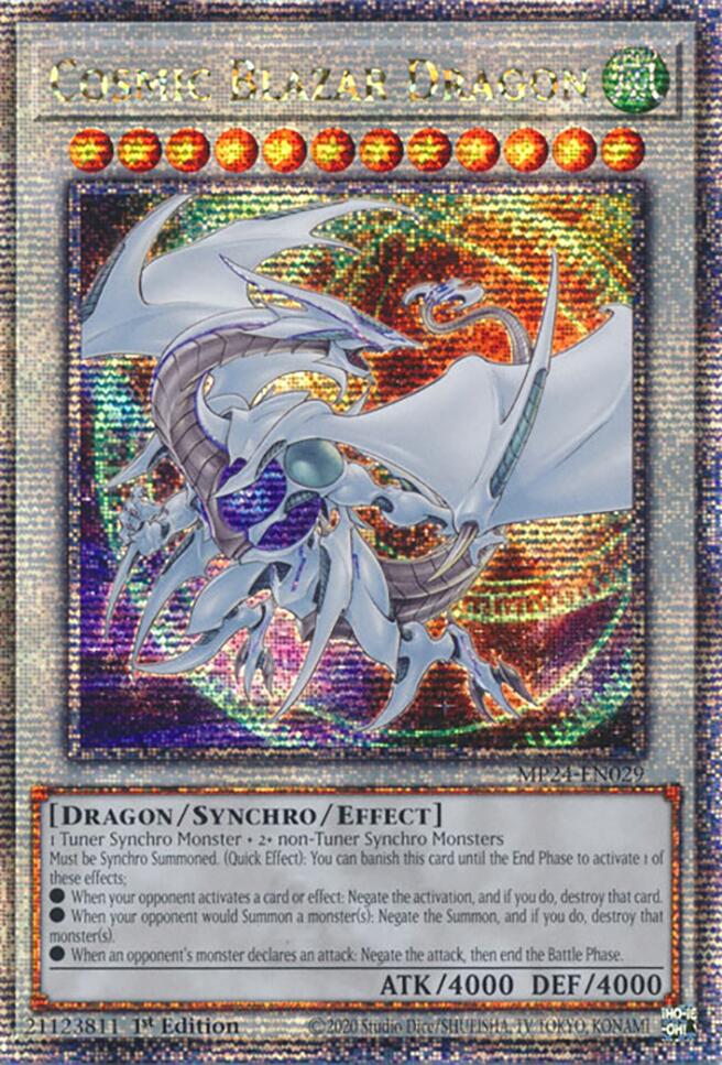 Cosmic Blazar Dragon [MP24-EN029] Quarter Century Secret Rare | Exor Games Summserside