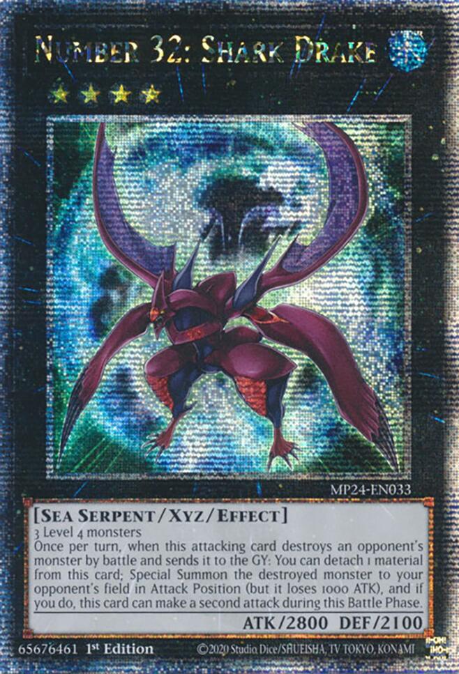 Number 32: Shark Drake [MP24-EN033] Quarter Century Secret Rare | Exor Games Summserside