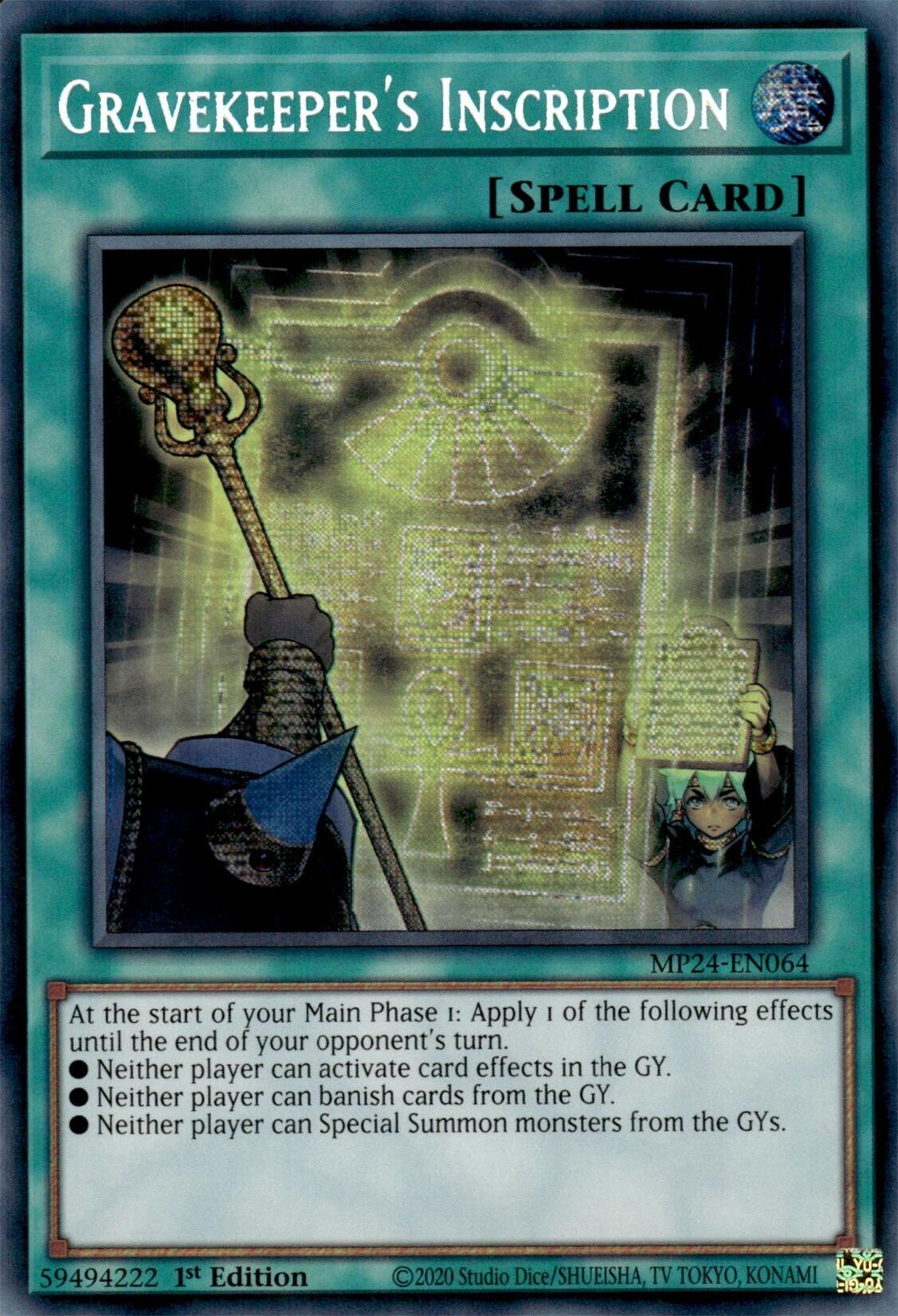 Gravekeeper's Inscription [MP24-EN064] Prismatic Secret Rare | Exor Games Summserside