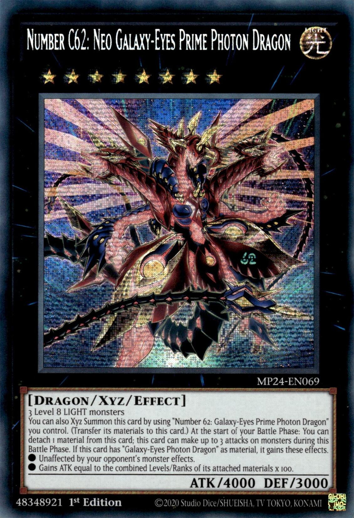 Number C62: Neo Galaxy-Eyes Prime Photon Dragon [MP24-EN069] Prismatic Secret Rare | Exor Games Summserside