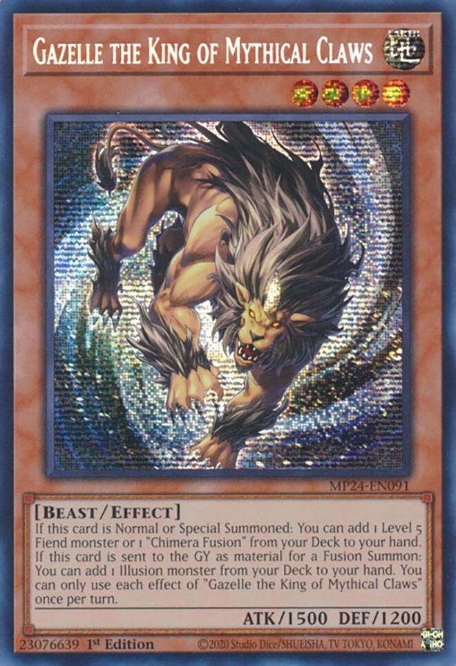 Gazelle the King of Mythical Claws [MP24-EN091] Prismatic Secret Rare | Exor Games Summserside