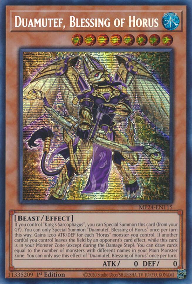 Duamutef, Blessing of Horus [MP24-EN115] Prismatic Secret Rare | Exor Games Summserside
