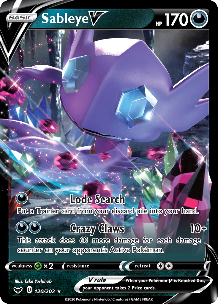 Sableye V (120/202) [Sword & Shield: Base Set] | Exor Games Summserside