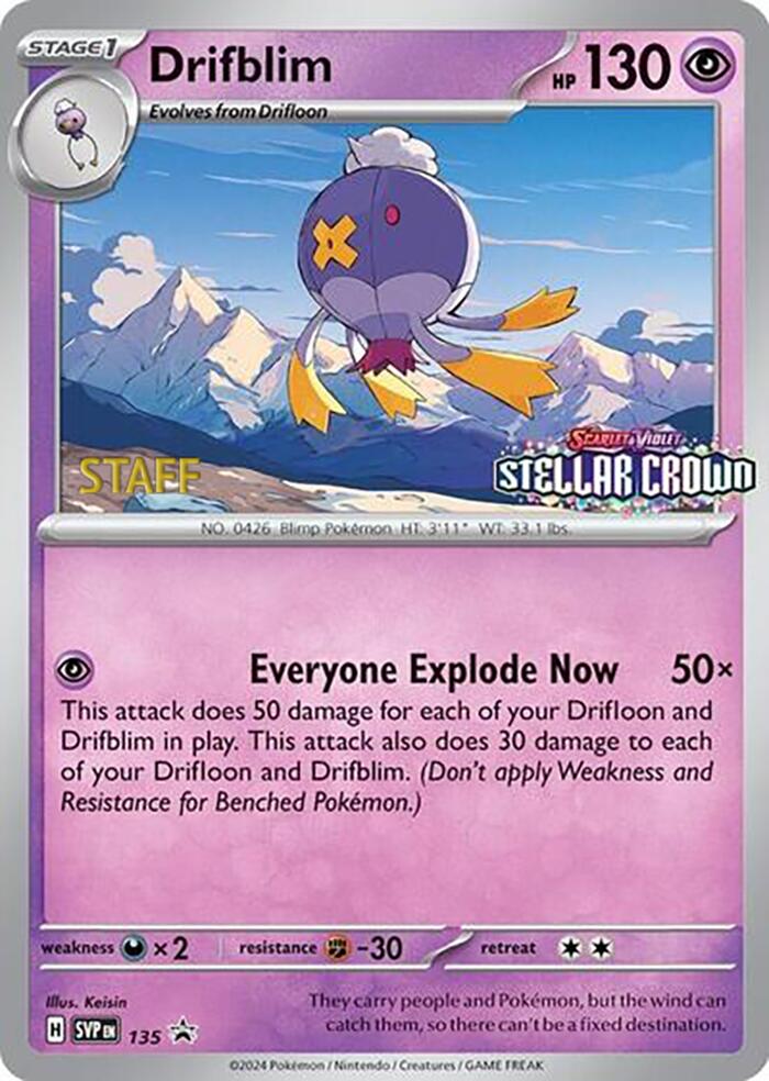 Drifblim (135) (Staff Promo) [Scarlet & Violet: Black Star Promos] | Exor Games Summserside