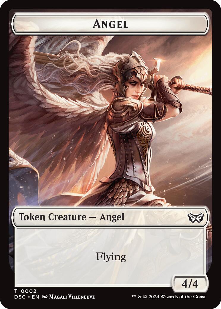 Angel // Treasure Double-Sided Token [Duskmourn: House of Horror Commander Tokens] | Exor Games Summserside