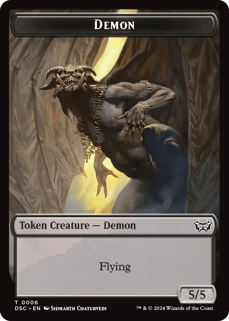 Demon // Bird Double-Sided Token [Duskmourn: House of Horror Commander Tokens] | Exor Games Summserside