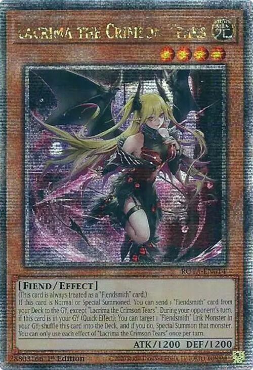 Lacrima the Crimson Tears (Quarter Century Secret Rare) [ROTA-EN014] Quarter Century Secret Rare | Exor Games Summserside