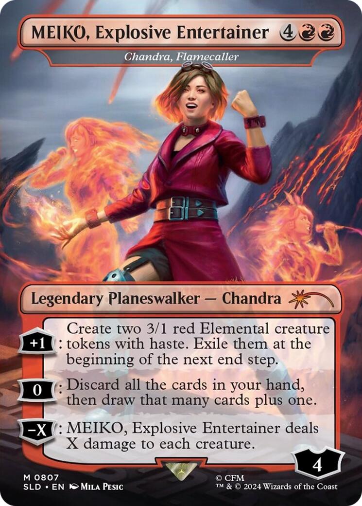 MEIKO, Explosive Entertainer - Chandra, Flamecaller (Rainbow Foil) [Secret Lair Drop Series] | Exor Games Summserside