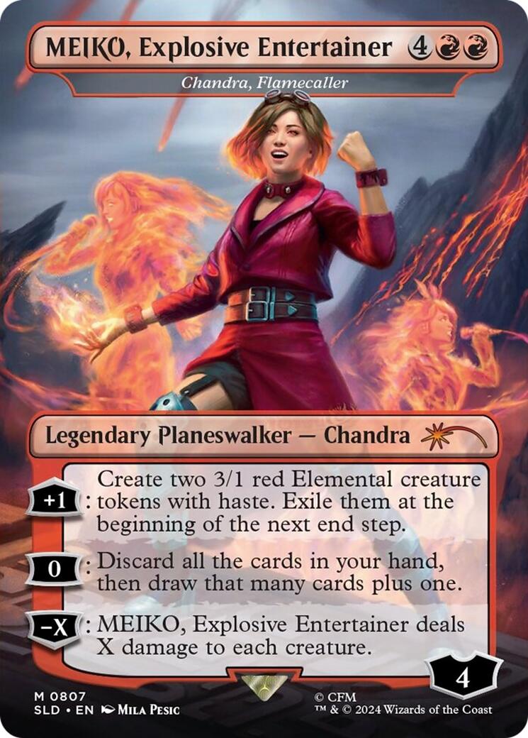 MEIKO, Explosive Entertainer - Chandra, Flamecaller (Japanese) [Secret Lair Drop Series] | Exor Games Summserside