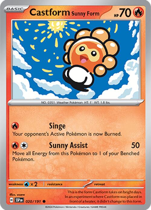 Castform Sunny Form (020/191) [Scarlet & Violet: Surging Sparks] | Exor Games Summserside