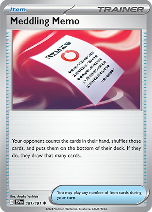 Meddling Memo (181/191) [Scarlet & Violet: Surging Sparks] | Exor Games Summserside
