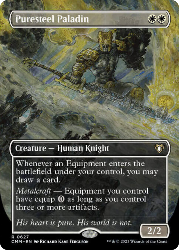 Puresteel Paladin (Borderless Alternate Art) [Commander Masters] | Exor Games Summserside