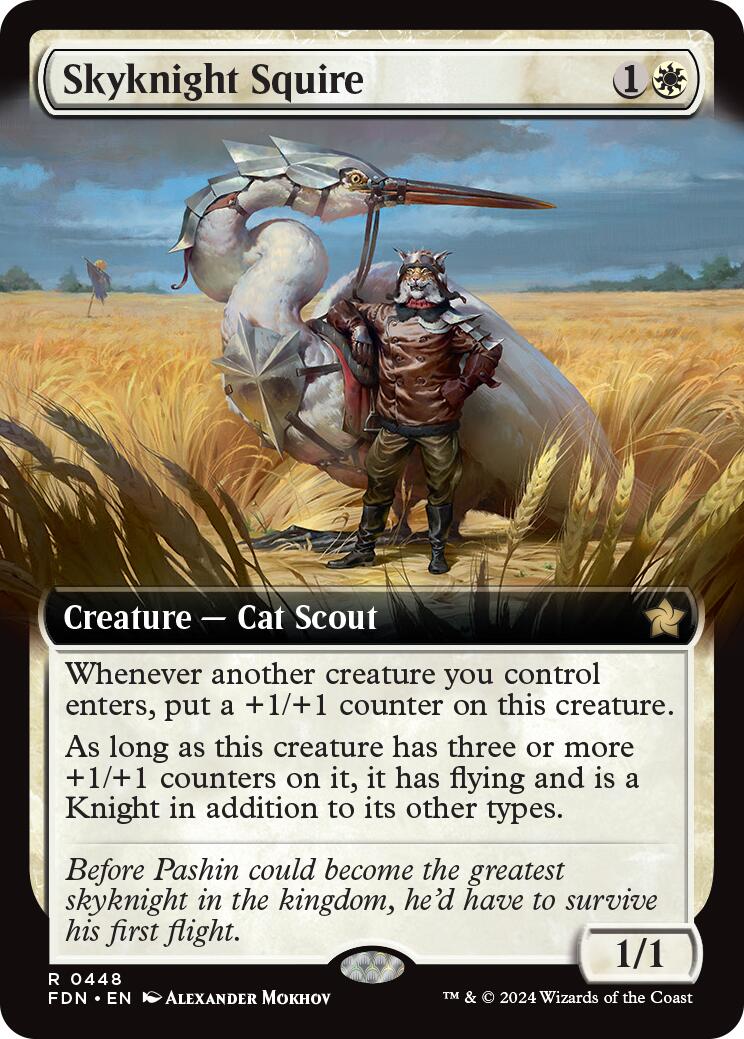 Skyknight Squire (Extended Art) [Foundations] | Exor Games Summserside