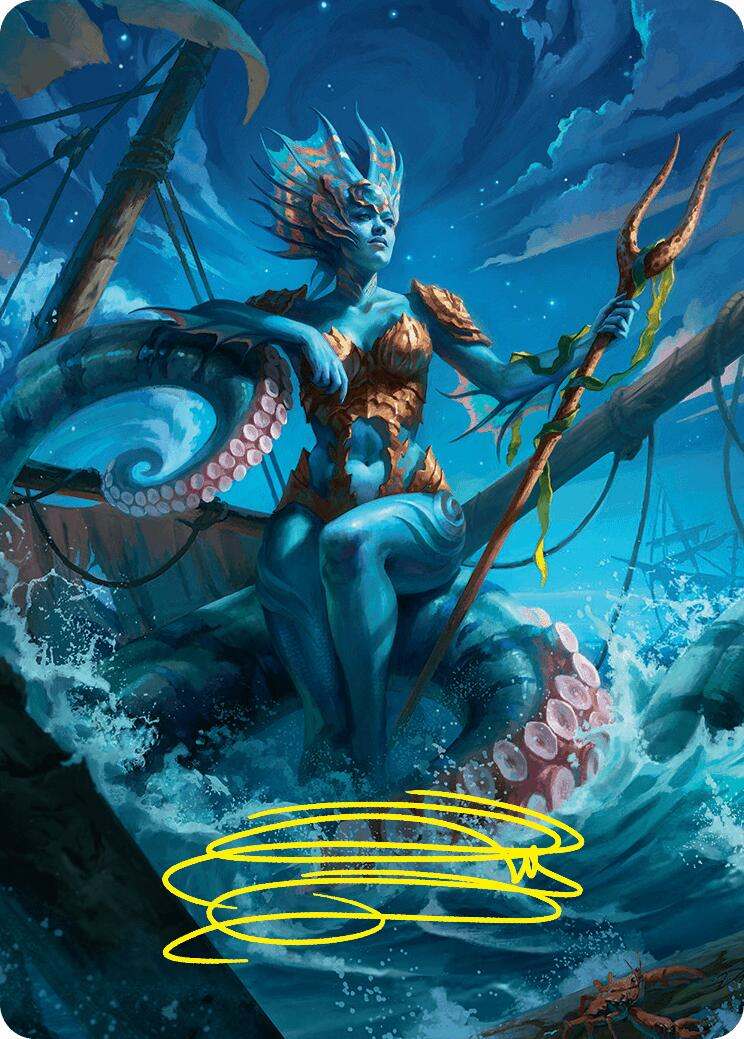 Kiora, the Rising Tide Art Card (30/54) (Gold-Stamped Signature) [Foundations Art Series] | Exor Games Summserside