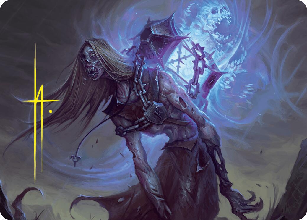 Soul-Shackled Zombie Art Card (9/54) (Gold-Stamped Signature) [Foundations Art Series] | Exor Games Summserside