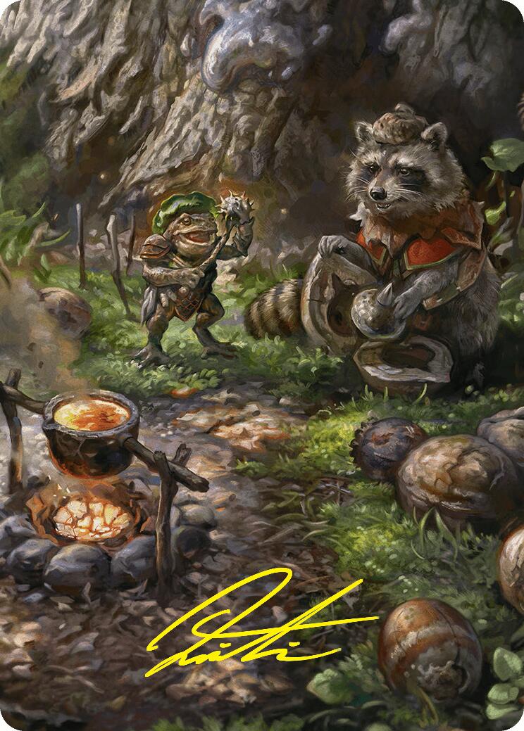 Sylvan Scavenging Art Card (46/54) (Gold-Stamped Signature) [Foundations Art Series] | Exor Games Summserside