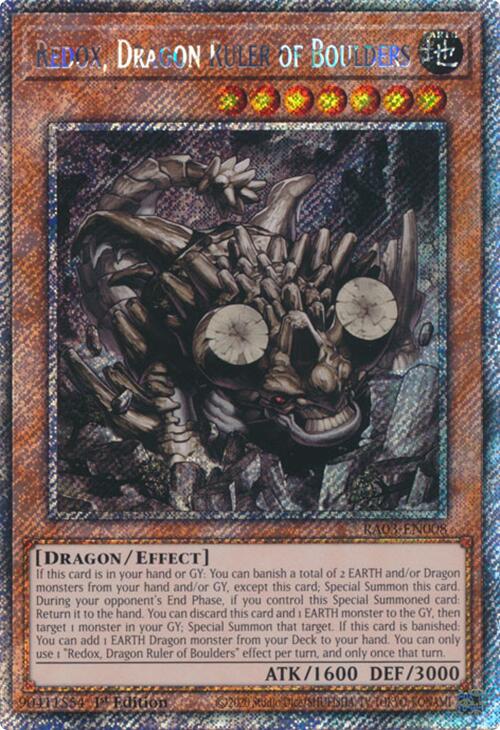 Redox, Dragon Ruler of Boulders (Platinum Secret Rare) [RA03-EN008] Platinum Secret Rare | Exor Games Summserside