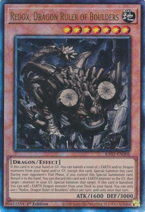 Redox, Dragon Ruler of Boulders (UTR) [RA03-EN008] Prismatic Ultimate Rare | Exor Games Summserside