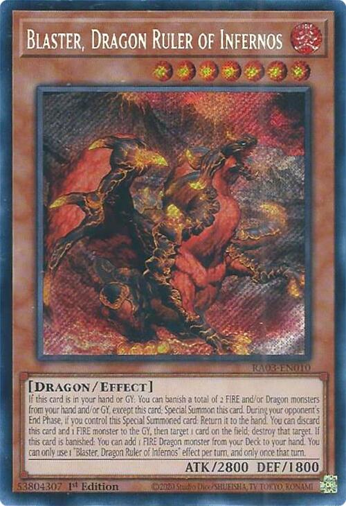 Blaster, Dragon Ruler of Infernos (Secret Rare) [RA03-EN010] Secret Rare | Exor Games Summserside