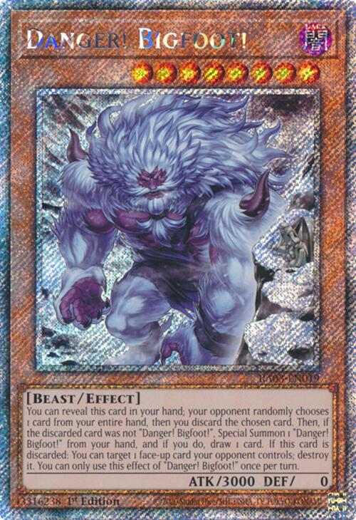 Danger! Bigfoot! (Alternate Art) (Platinum Secret Rare) [RA03-EN019] Platinum Secret Rare | Exor Games Summserside