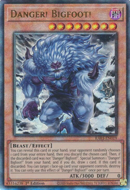 Danger! Bigfoot! (Alternate Art) (UTR) [RA03-EN019] Prismatic Ultimate Rare | Exor Games Summserside