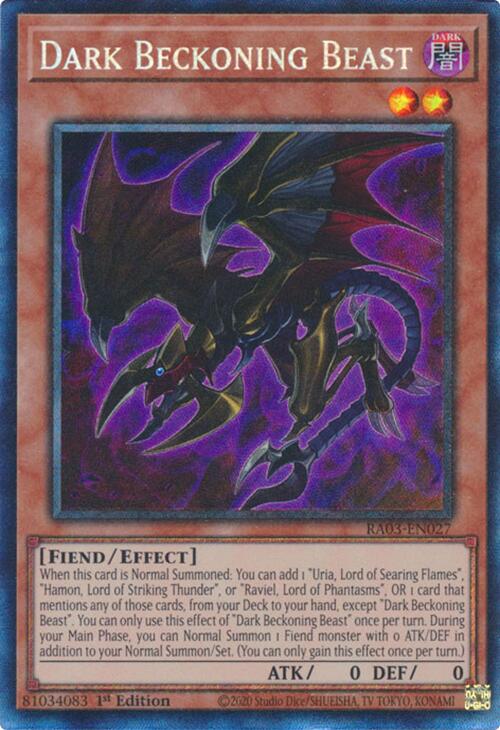 Dark Beckoning Beast (CR) [RA03-EN027] Prismatic Collector's Rare | Exor Games Summserside