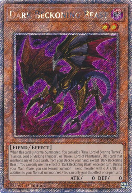 Dark Beckoning Beast (Platinum Secret Rare) [RA03-EN027] Platinum Secret Rare | Exor Games Summserside