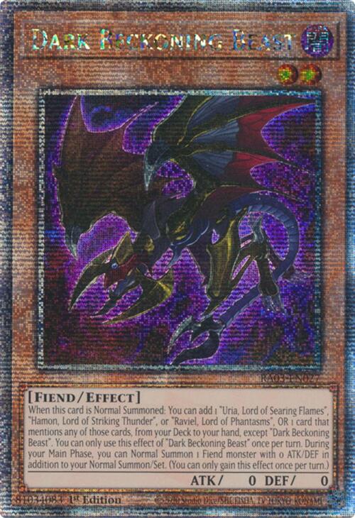 Dark Beckoning Beast (Quarter Century Secret Rare) [RA03-EN027] Quarter Century Secret Rare | Exor Games Summserside